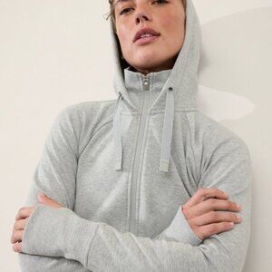 Women's ATHLETA Triumph Hoodie Full Zip ~ Medium/Tall Gray- Like New!
